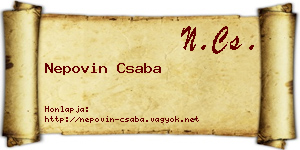 Nepovin Csaba névjegykártya